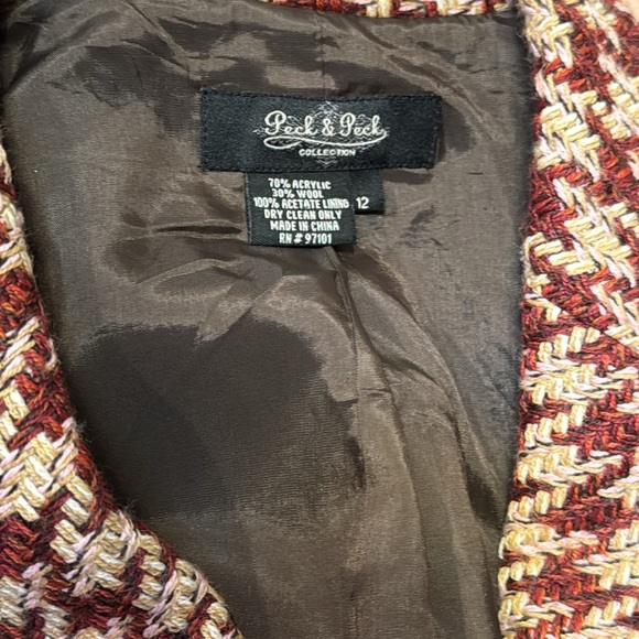 Vintage Peck & Peck Tweed houndstooth blazer Size 12 - Picture 6 of 7